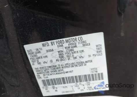 2010 Ford F-150 Fx2 Sport from USA, damaged, VIN 1FTEW1C89AKE48187